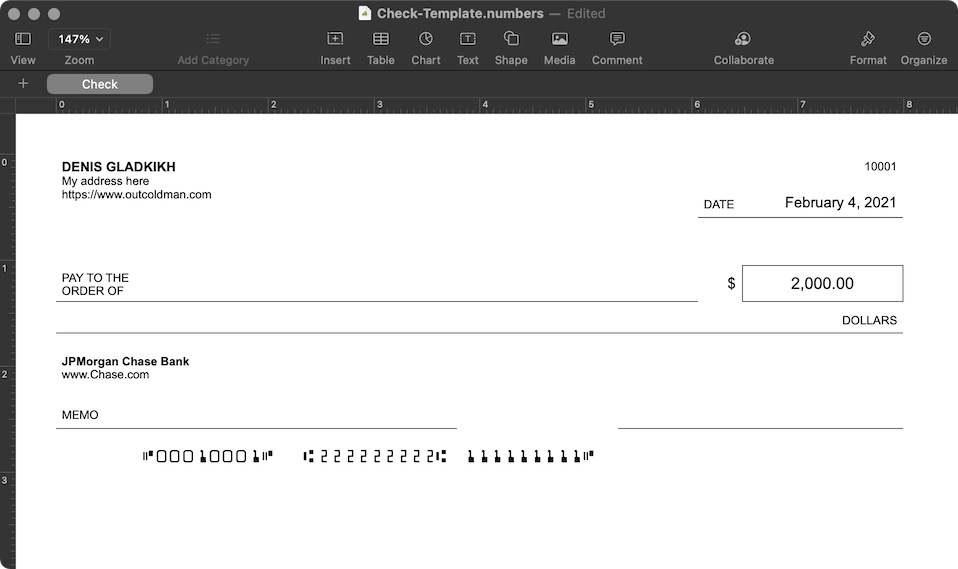 Excel template check printing twistholo